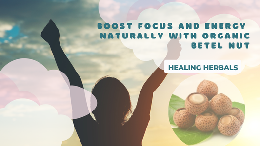 Girl raising hands with Organic Betel nut from Healing herbals
