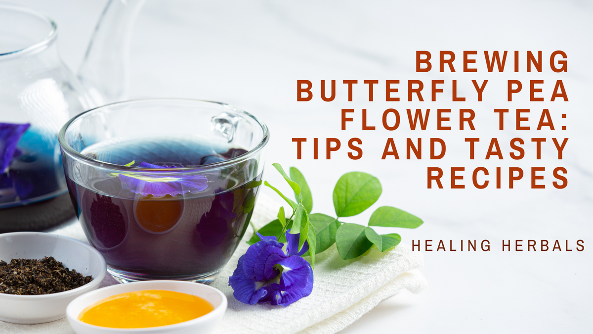 Butterfly pea flower tea, from an article with brewing tips and recipes