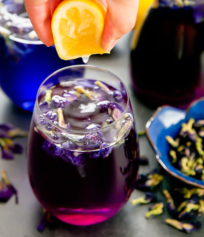 Butterfly pea flower tea, from a recipe article