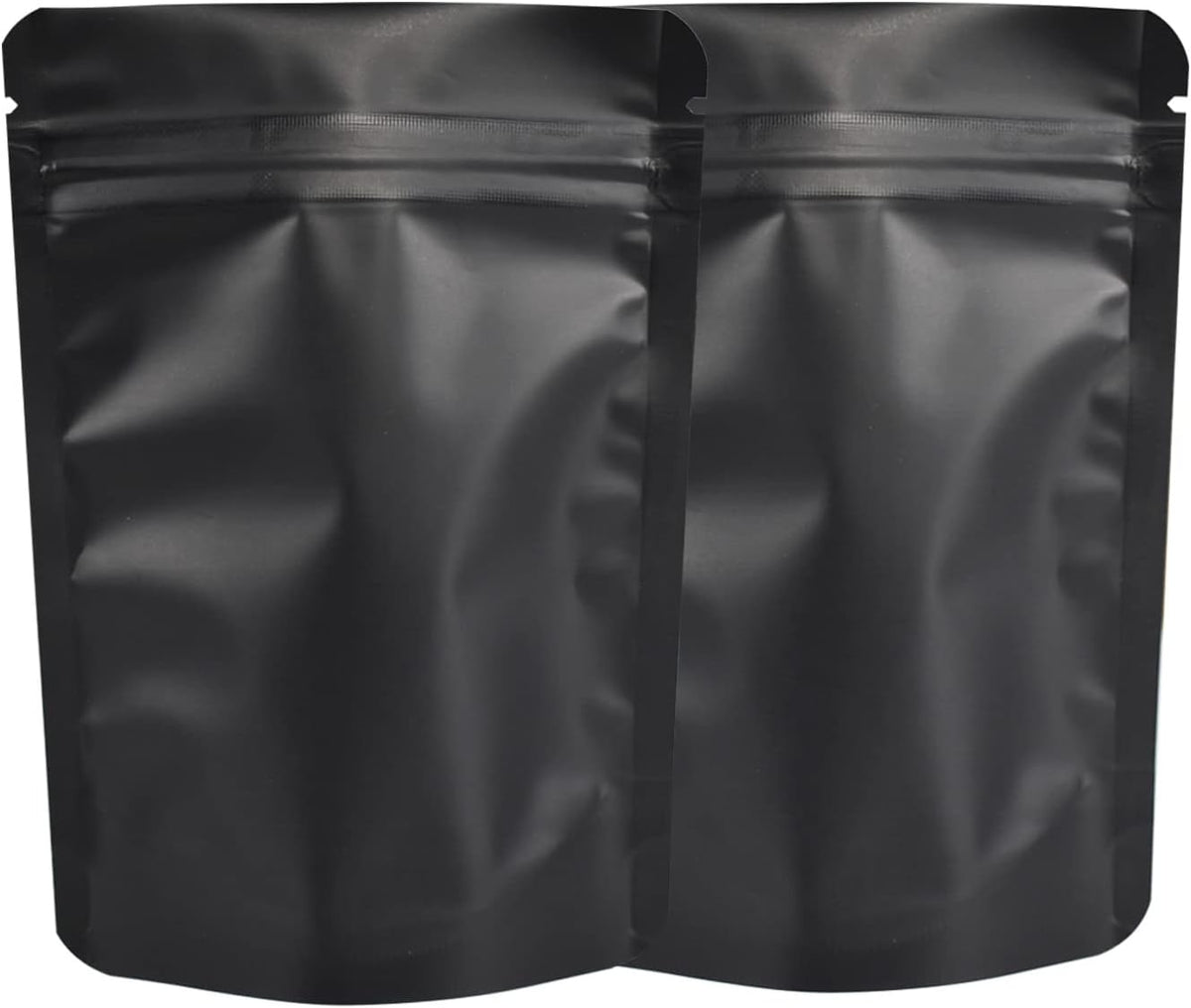 Brown kraft stand-up resealable herb bags with clear window, 3.5 by 5.5 inch