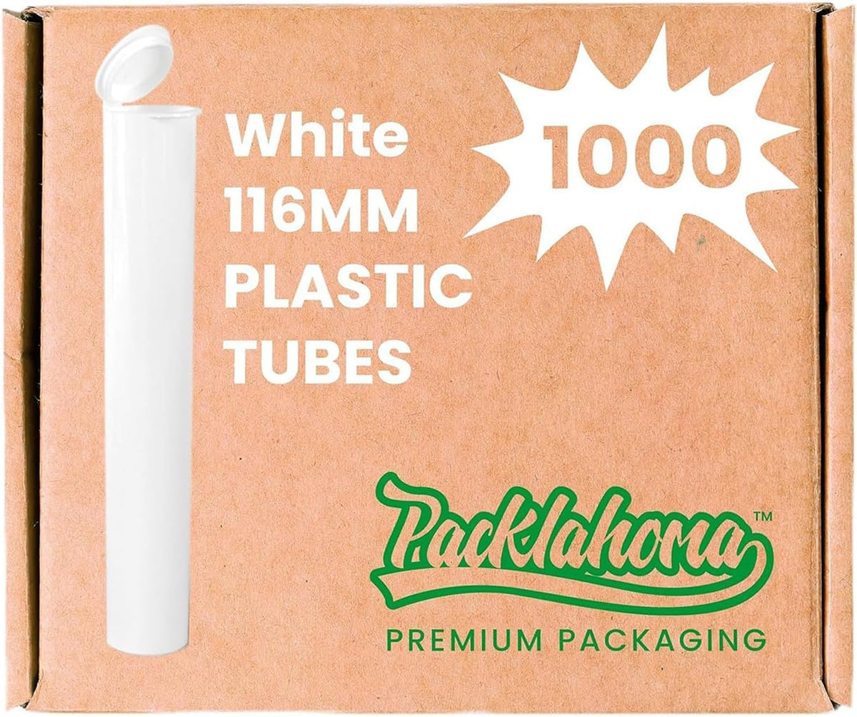 Black 116mm pop top pre-roll tubes with squeeze cap