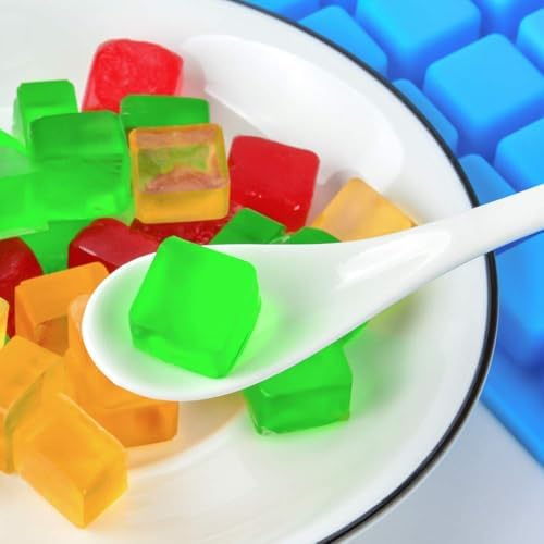 Square gummies turned out of a food grade silicone square candy mold