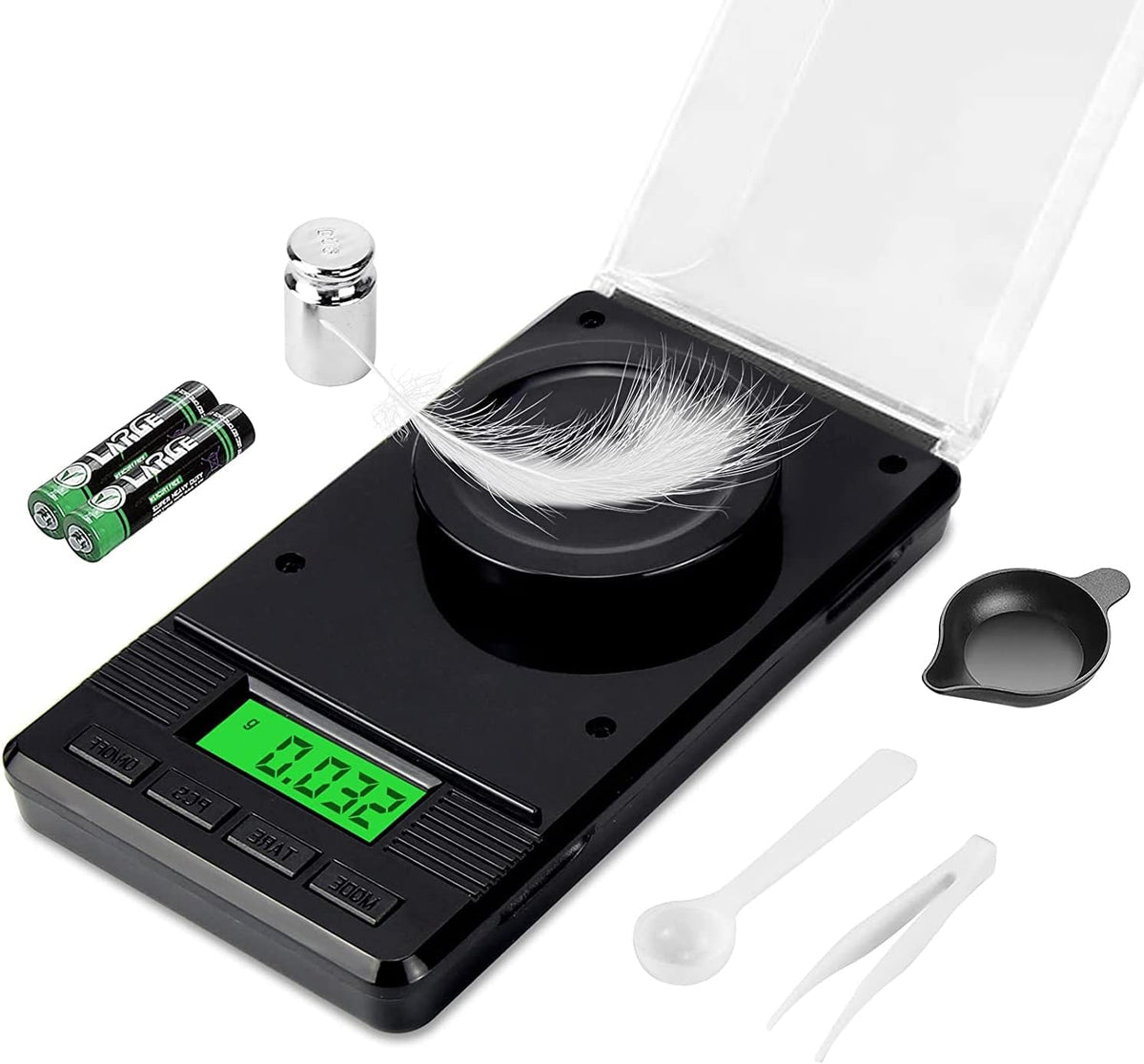 Digital milligram scale 0.001g with calibration weight