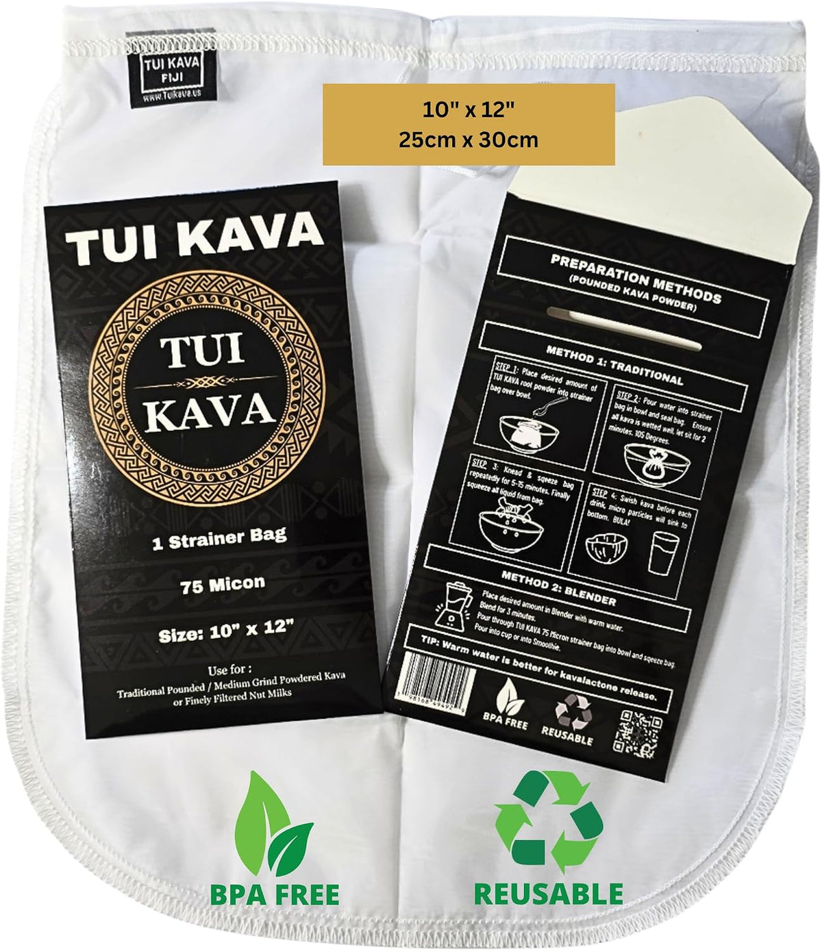 Fine nylon reusable kava strainer bag