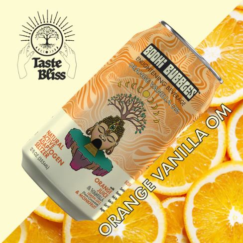 Bhodis Bubbles Kanna Drinks Enlightening Beverage Orange Vanilla OM Flavor By Healing Herbals