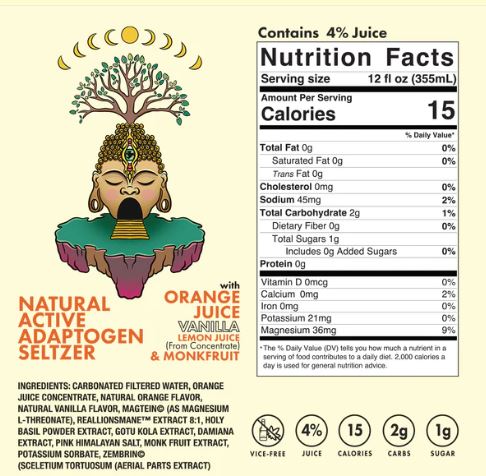 Bhodis Bubbles Kanna Drinks Orange Juice Nutrition Facts Healing Herbals