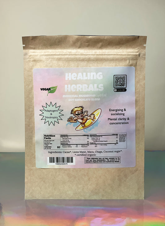 Medicinal Mushroom Superfood Hot Chocolate Blend By Healing Herbals