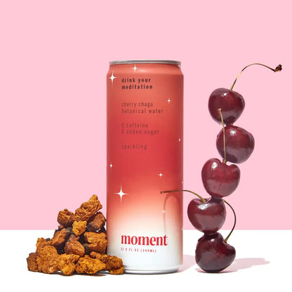 Moment Sparkling Cherry Chaga Drink Zero Caffeine And Sugar Healing Herbals