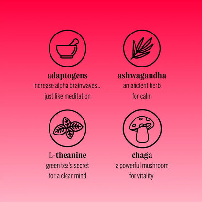 Moment Sparkling Cherry Chaga With Adaptogens, L-theanie And Ashwagandha Healing Herbals