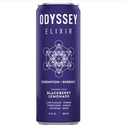 Odyssey Elixir Sparkling Blackberry Lemonade Flavor Cognition + Energy By Healing Herbals