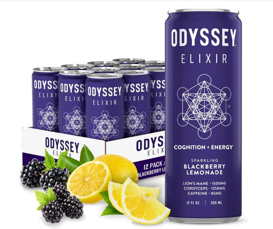 Odyssey Elixir Sparkling Blackberry Lemonade Flavor 12 FL OZ 355ML Healing Herbals