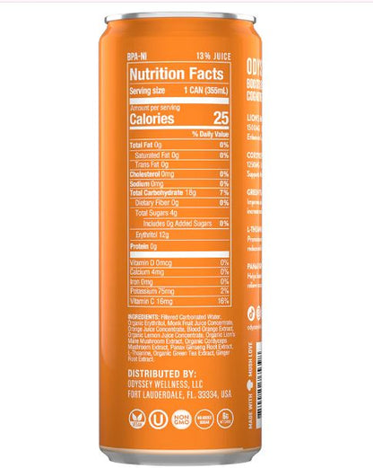 Odyssey Elixir Sparkling Mandarin Orange Flavor Nutrition Facts Healing Herbals