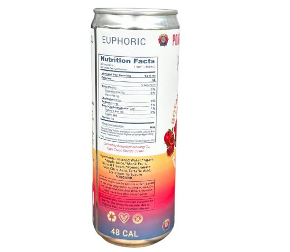 Side profile of the can displaying detailed nutrition facts for the product.