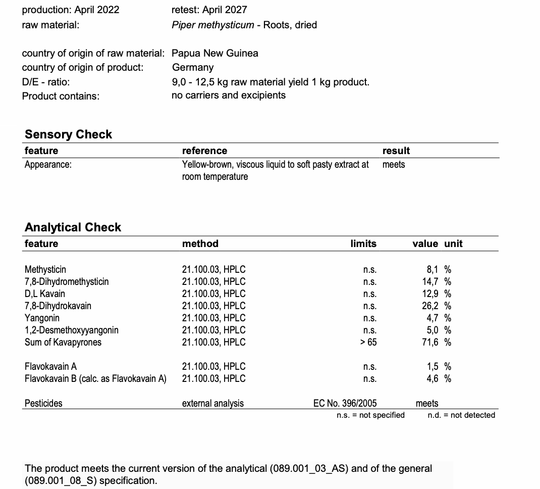 Kava CO2 70% Kavalactone Extract Paste