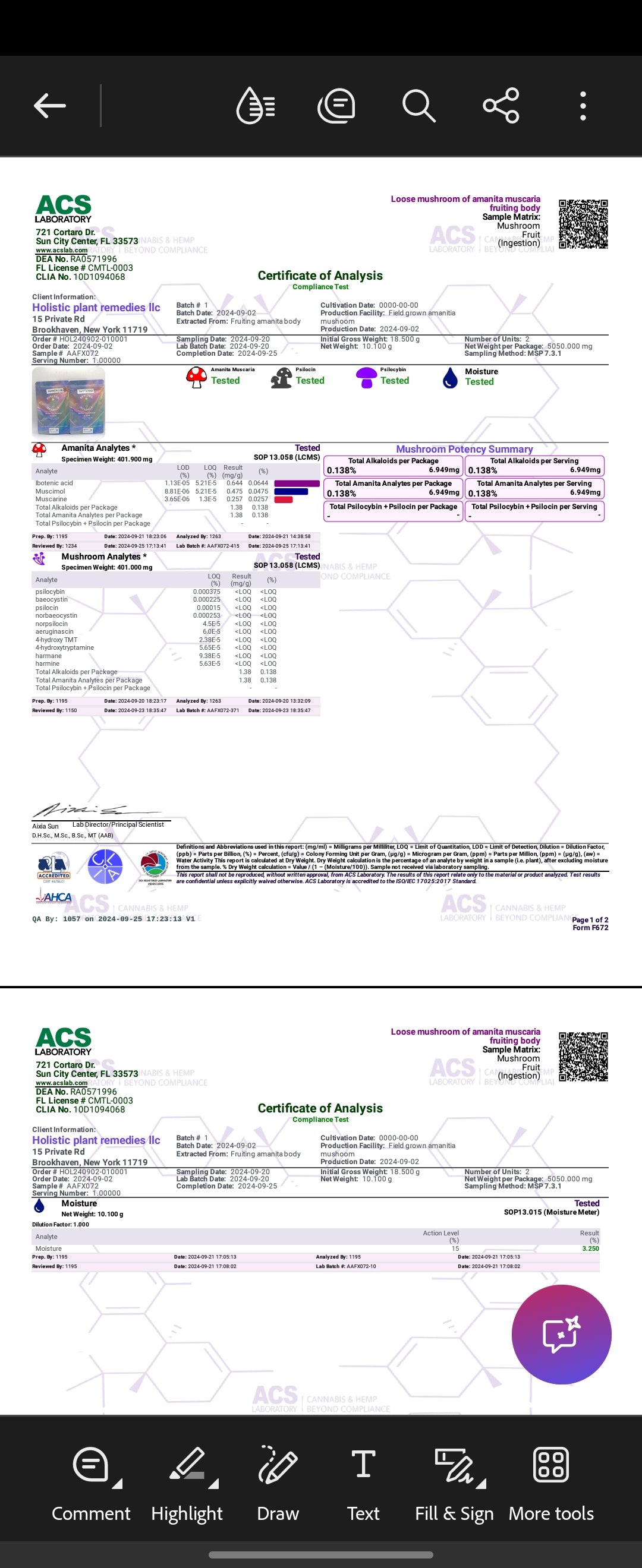 Amanita Extract Partially Decarboxylated